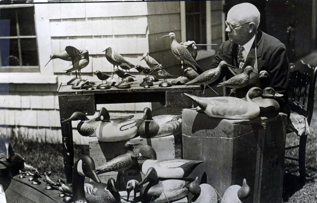 Crowell puts finishing touches on a meticulously carved curlew.