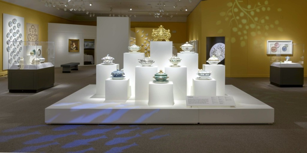 “Dining by Design” exhibition viewed from entrance.