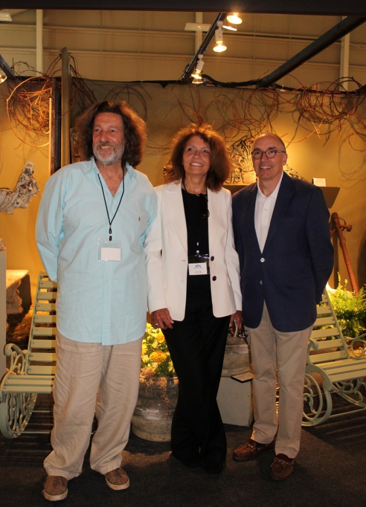 President of the Antiques Council, Marty Shapiro, Finnegan Gallery, with show director Kaye Gregg, Finnegan Gallery, and Michael May, executive director of the Nantucket Preservation Trust.