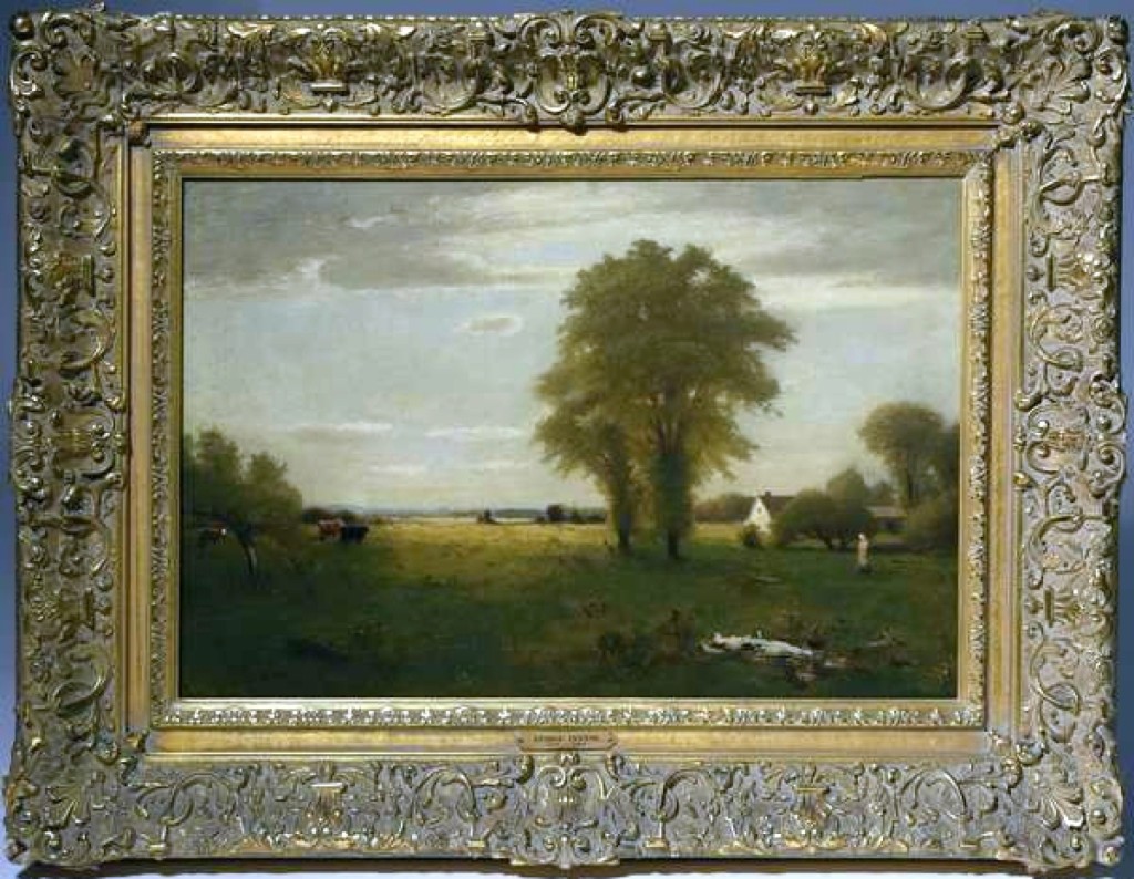 “Calling In The Cows” by George Inness sold for $14,950. Signed and dated 1887, it was the highest priced painting in the sale.