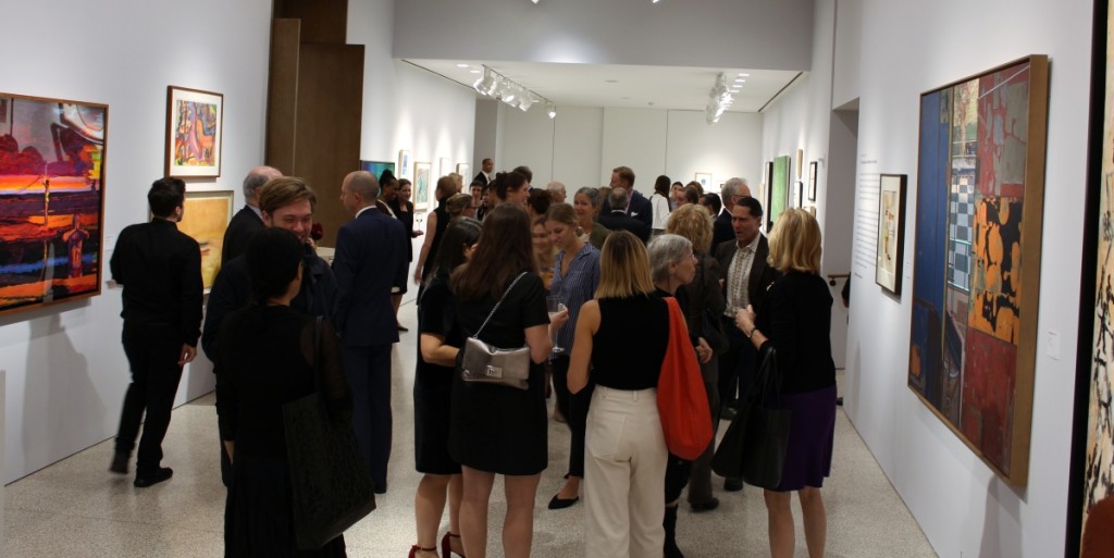 An hour into the reception, the main gallery was crowded with people having a great time with great art.