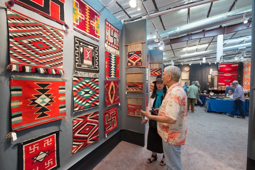 The saddle blanket and small blanket portion of the special rug exhibit, “Germantown Weaving: First Modern Art — 1870–1900.”