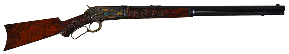 The top lot in the sale was this No. 1 engraved Winchester model 1886 express rifle, which finished at $1,178,750.