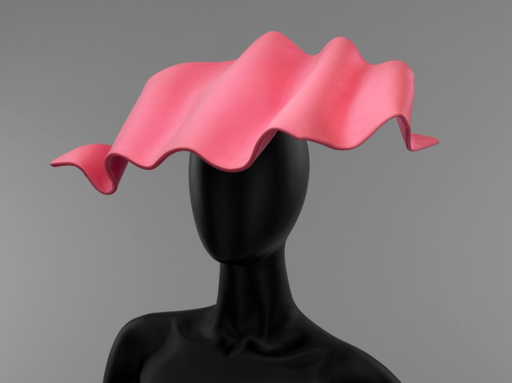 Designed by Hubert de Givenchy. Woman’s Hat, 1988, silk, satin, acetate velvet.