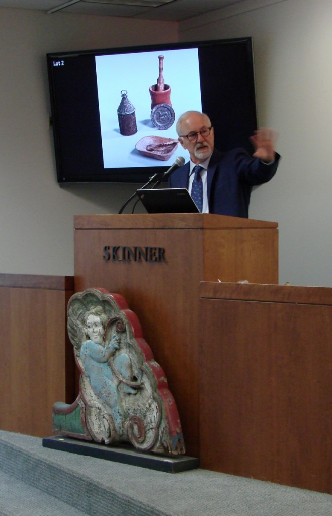 Steve Fletcher at the podium. He later commented that more than 1,000 individual bidders had participated in the sale.