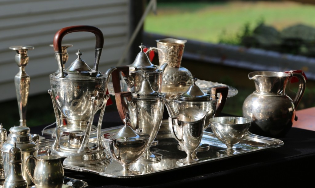 Corcoran said this Tiffany & Co eight-piece sterling silver tea and coffee service weighed in excess of 25 pounds. It brought the highest price of the sale at $14,400.