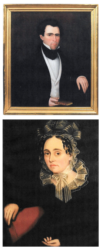 TOP: "Man Sitting in a Painted Chair Holding a Book" by Ammi Phillips. BOTTOM: "Betsy Sutherland" by Ammi Phillips.