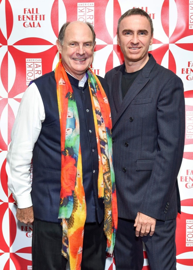 Monty Blanchard, president, board of trustees, American Folk Art Museum, with Raf Simons, honoree, chief creative officer, Calvin Klein Inc. Patrick McMullan Photography