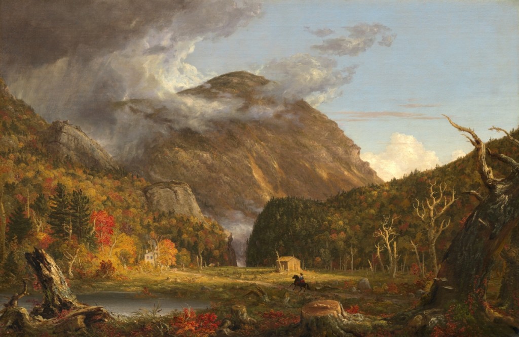 “A View of the Mountain Pass Called the Notch of the White Mountains (Crawford Notch)” by Thomas Cole (American, 1801–1848), 1839. Oil on canvas. National Gallery of Art, Washington, Andrew W. Mellon Fund.