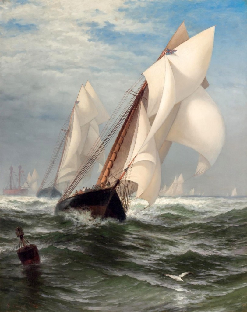 Top lot of the day, Edward Moran’s “The Winning Yacht,” sold at $112,500.