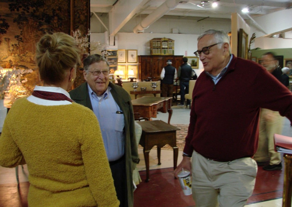 Ron Bourgeault with Elizabeth Dingman and local collector John Sununu, former governor of New Hampshire, chief of staff in US President George Bush’s White House and father of the present governor of the state.