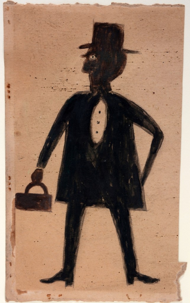 Bill Traylor is always a top seller at Slotin Auctions. This Traylor drawing, “Doctor,” brought this sale’s second highest bid at $55,200.