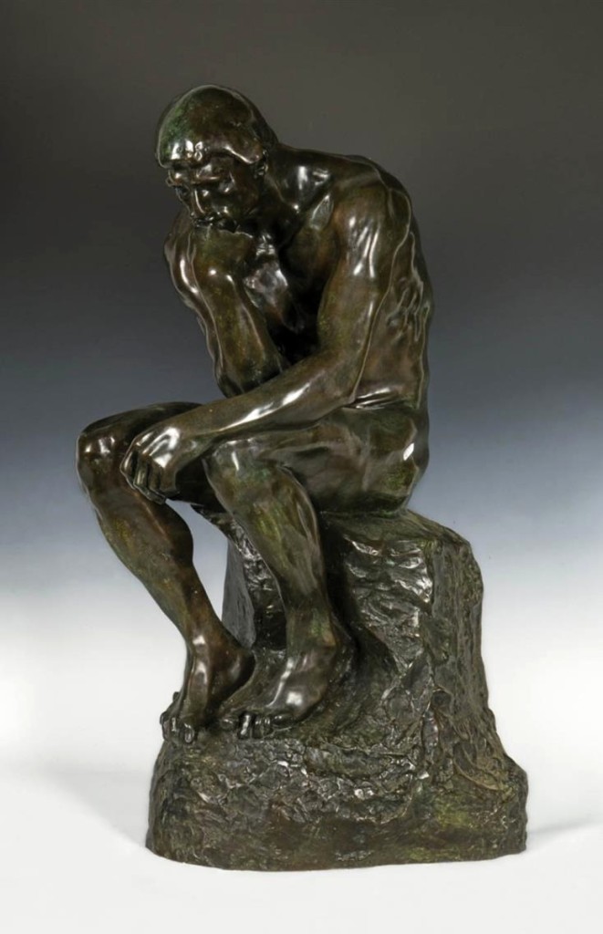 Hidden under a pile of clothes in a closet, Will Henry found this Rodin bronze statue of “The Thinker.” It may have been cast during the artist’s lifetime and it sold for $19,200.