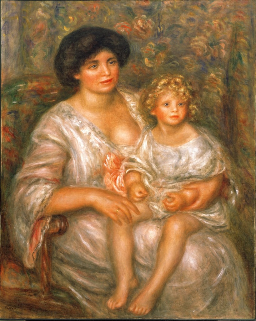 “Portrait of Mme. Thurneyssen and Her Daughter (Mère et enfant)” by Pierre-Auguste Renoir, 1910. Oil on canvas. 39-  by 31-  inches. Collection Albright-Knox Art Gallery, Buffalo, N.Y.