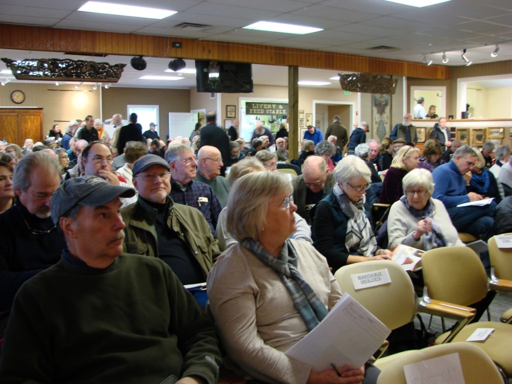 The sales room was filled with potential buyers at the start of the sale.