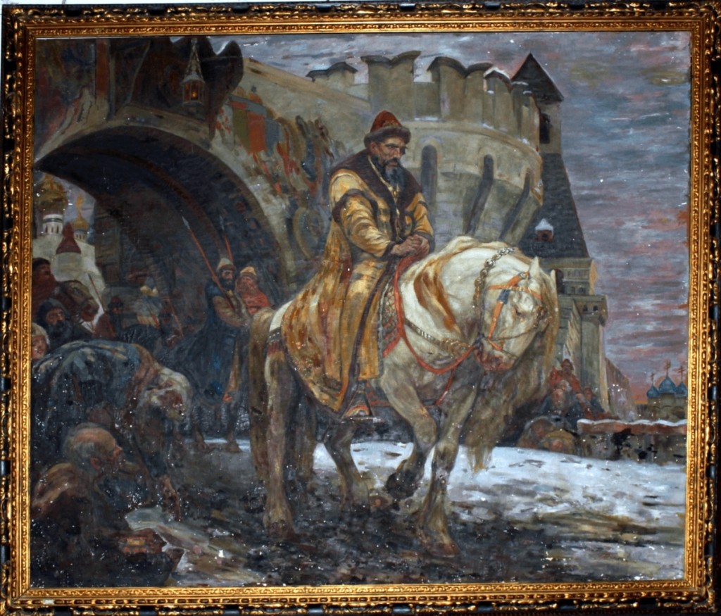 Painted in 1911 by Mikhail Panin, this work is titled “Secret Departure of Ivan the Terrible Before the Oprichina.” The US Attorney’s Office included this photo in a forfeiture complaint filed on December 21, 2018.