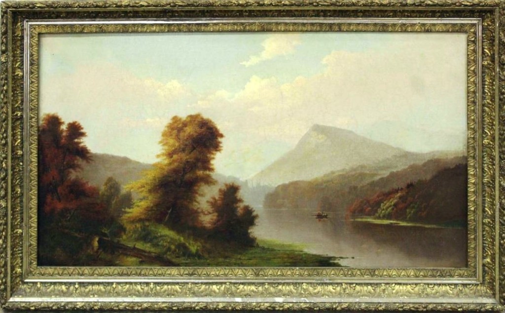 An oil by Hudson River School artist Sanford Robinson Gifford “Indian Summer — White Mountains” was one the higher priced items in the sale, finishing at $14,950. Gifford’s works hang in several museums.