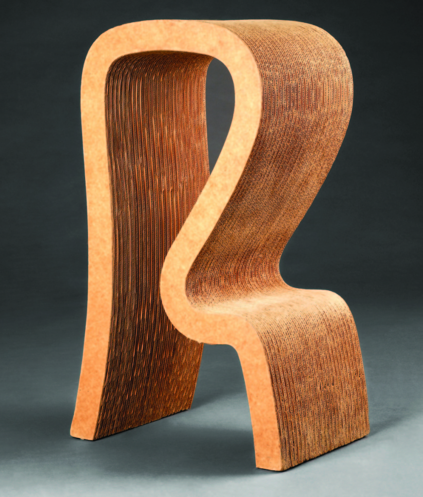 Designed by Frank Gehry (b 1929), manufactured by Easy Edges, Inc. (active 1969–73), Los Angeles. High stool, 1971.