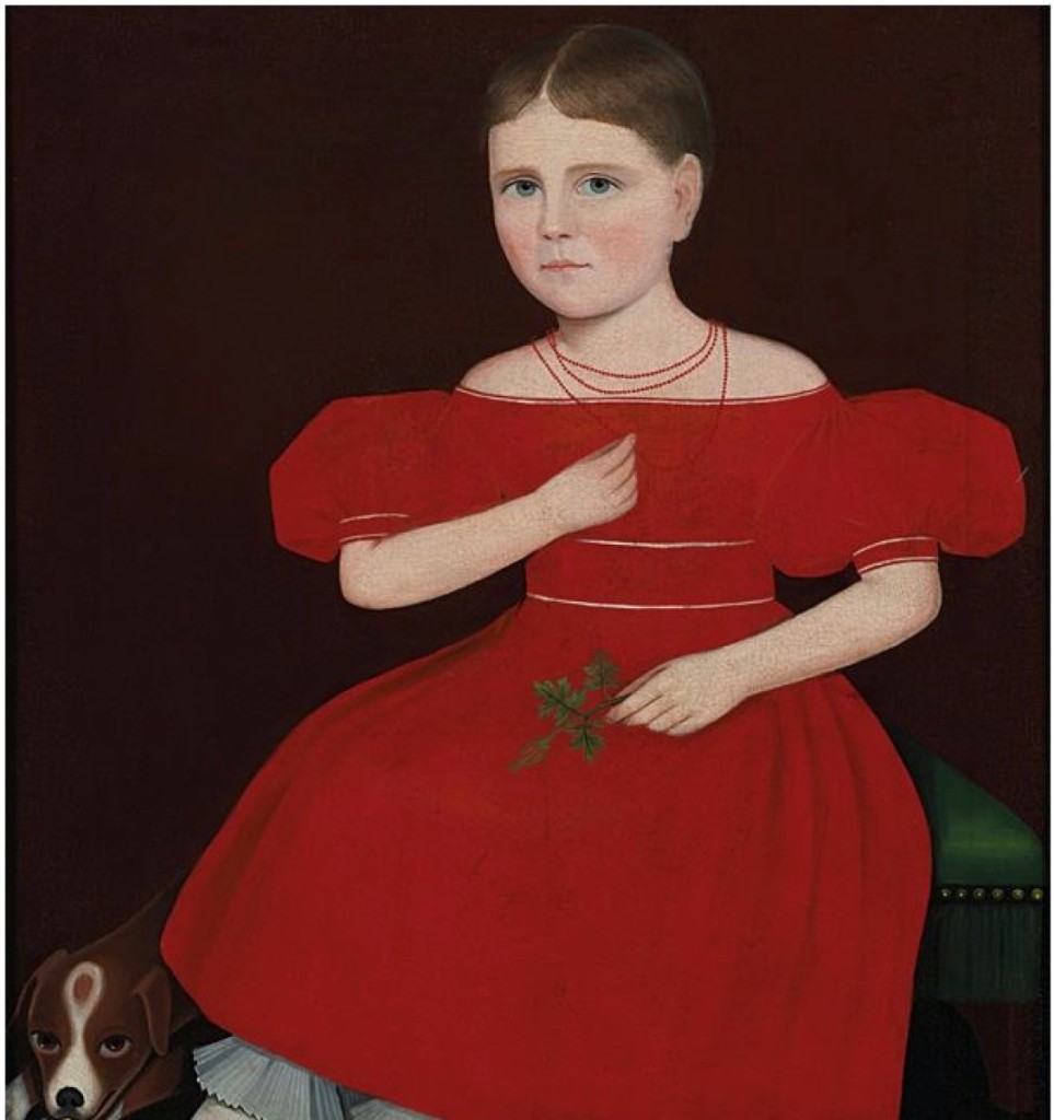 The top lot of the sale was a shared honor, when “Girl in a Red Dress with a Dog” by Ammi Phillips sold for $1,692,500 to Colchester, Conn., dealer Arthur Liverant, who was bidding in the room on behalf of a client.