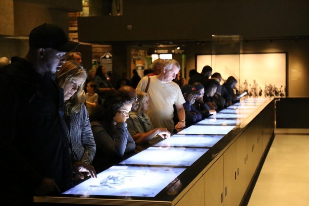 Visitors at the National Museum of African American History and Culture, Washington, DC.