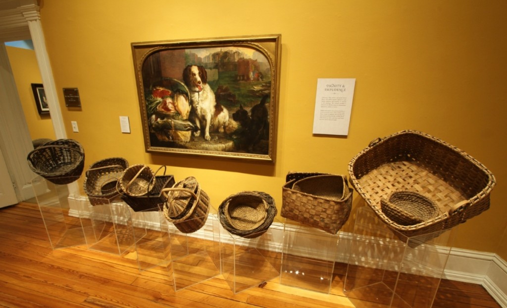 “Lilly’s World” installation of “Dignity & Impudence,” Lilly Martin Spencer, H 18981, with display of baskets.