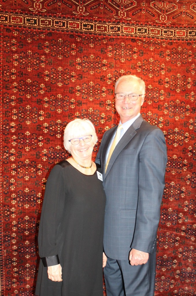 Show manager, Karen DiSaia, and her husband, Ralph, oversee the show masterfully, in addition to selling rugs from their inventory. Oriental Rugs, Ltd, Niantic, Conn.