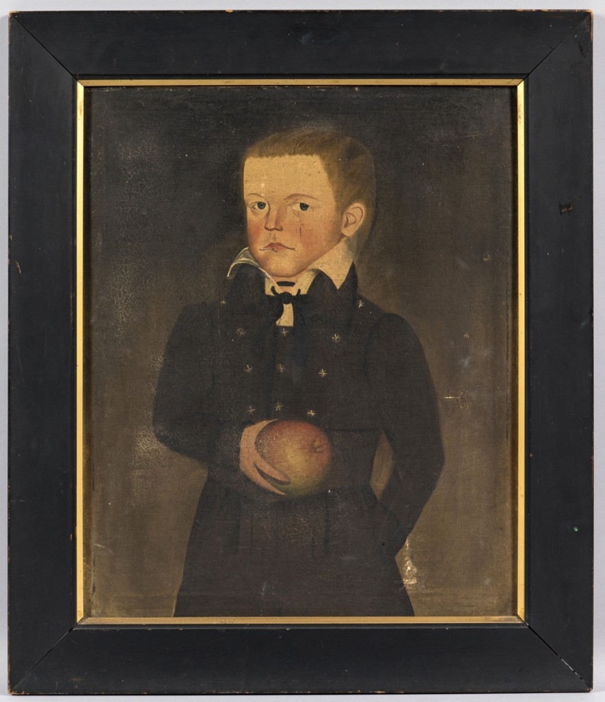 The highest priced lot in the sale, bought by Leigh Keno for a client, was this unsigned portrait by Sheldon Peck (1797–1868) of John Newcomb Knapp of Victory, N.Y. Keno paid $231,000 for it.