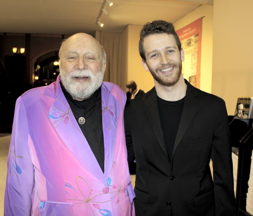 Show manager Sanford Smith and his son, Luc Bokor-Smith, freshly minted grad from Brown University who is forging his own creative path in electronic music and LED installations.