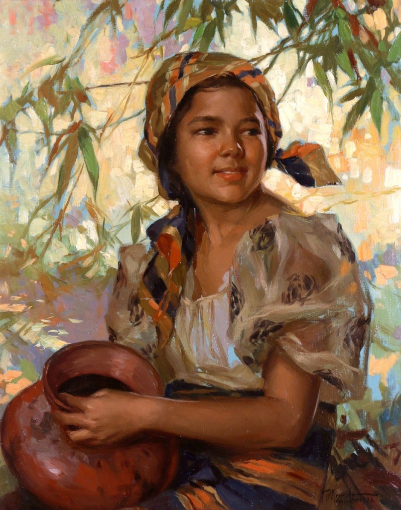 Leading the sale at $207,400 was “Dalagang Bukid (Woman with Banga)” by Fernando Cueto Amorsolo (1892–1972), 1926, ($30/50,000).