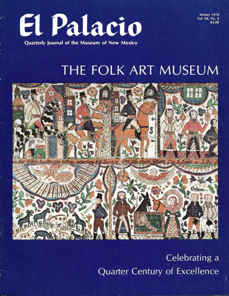 Beach wrote about the collections of the Museum of International Folk Art, a division of the Museum of New Mexico. The piece was published in the Winter 1978 issue of El Palacio magazine. She had already done some things for the Yale Daily News, but this was her first arts piece.