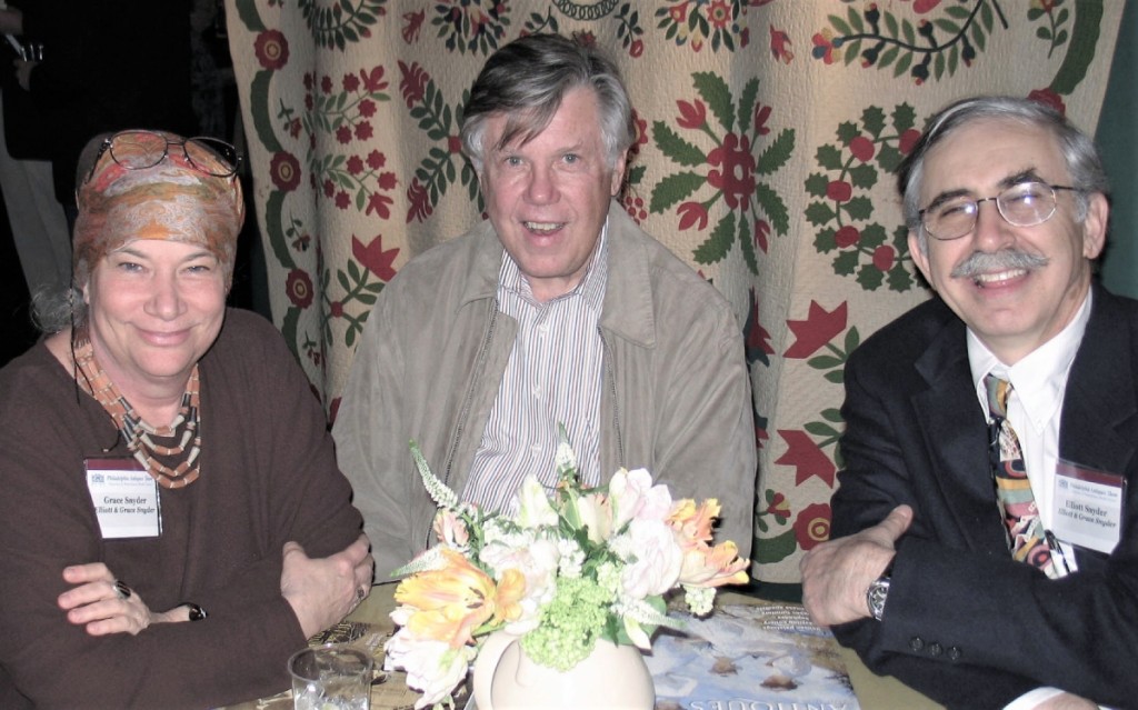 Grace Snyder, head of the ADA’s membership committee, with past ADA presidents Lincoln Sander and Elliott Snyder, who introduced vetting to the ADA Antiques Show in 1985. Sander is the ADA’s current treasurer.