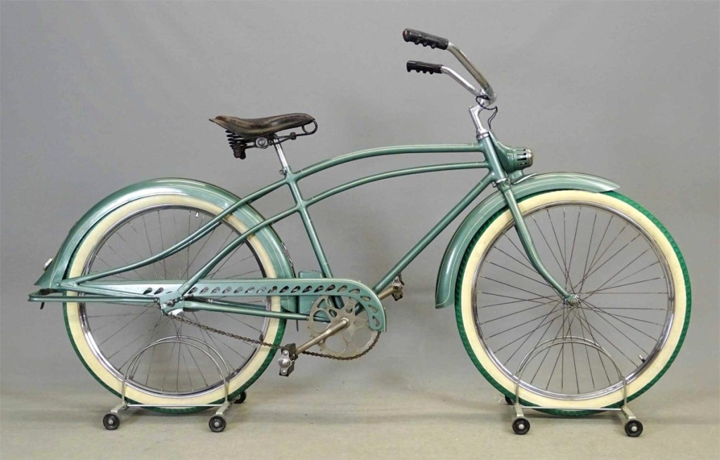 Leading the sale early on was this 1935 Dayton Safety Streamliner bicycle. It more than tripled presale expectations, selling for $9,440 to an Ohio museum.