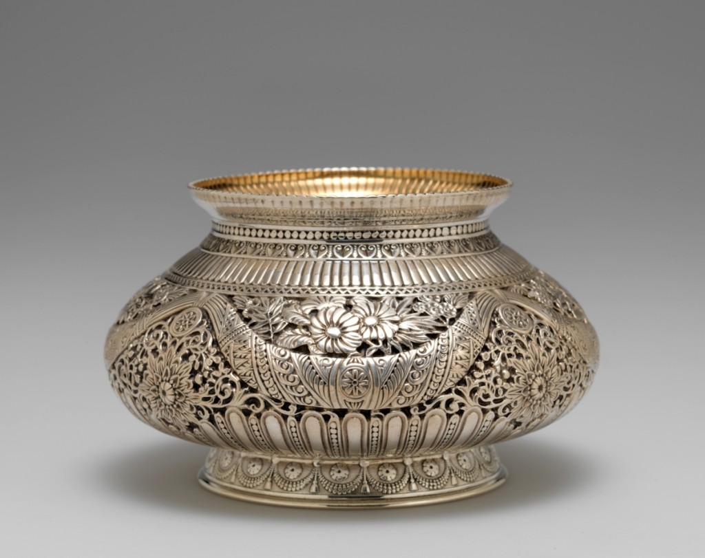Waste bowl, 1886. Silver with gilding, 3¼ by 5-5/16 by 5-5/16 inches. Rhode Island School of Design Museum.