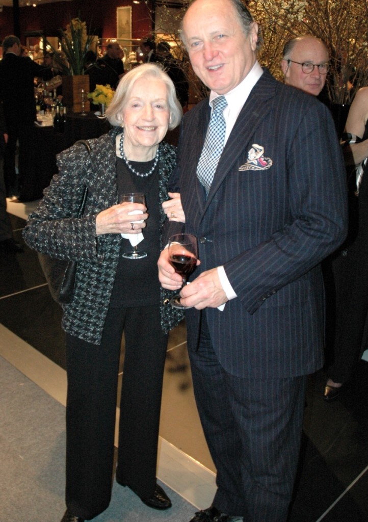 Marguerite Riordan with Winter Antiques Show chairman Mario Buatta. “Her booth was filled with folk art treasures that drew important collectors like a magnet,” says R. Scudder Smith. Riordan was a fixture of the show from 1972 until her retirement from it roughly 30 years later.