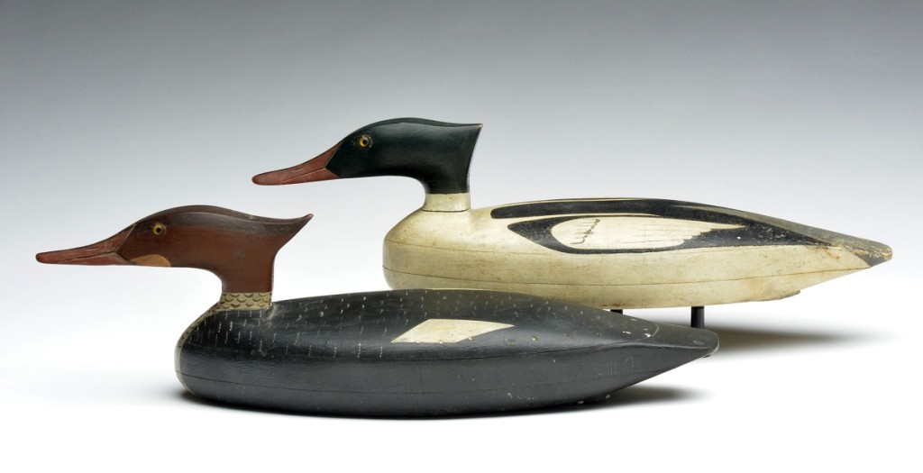 This pair of mergansers by John Dawson sold for $230,100.