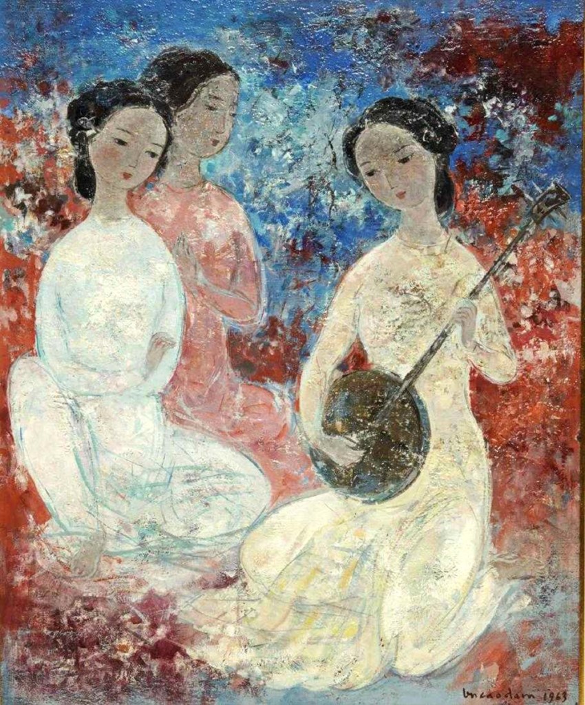 Not quite the highest priced painting in the sale, Vu Cao Dam’s “Les Musiciennes” did not miss by much. It realized $50,020.