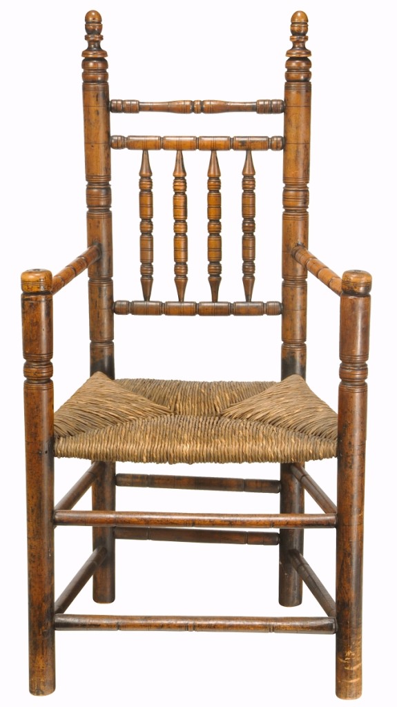 Figure 1a: Gore Spindle-back Carver-Type Great Chair. Photo courtesy of Brunk Auctions.