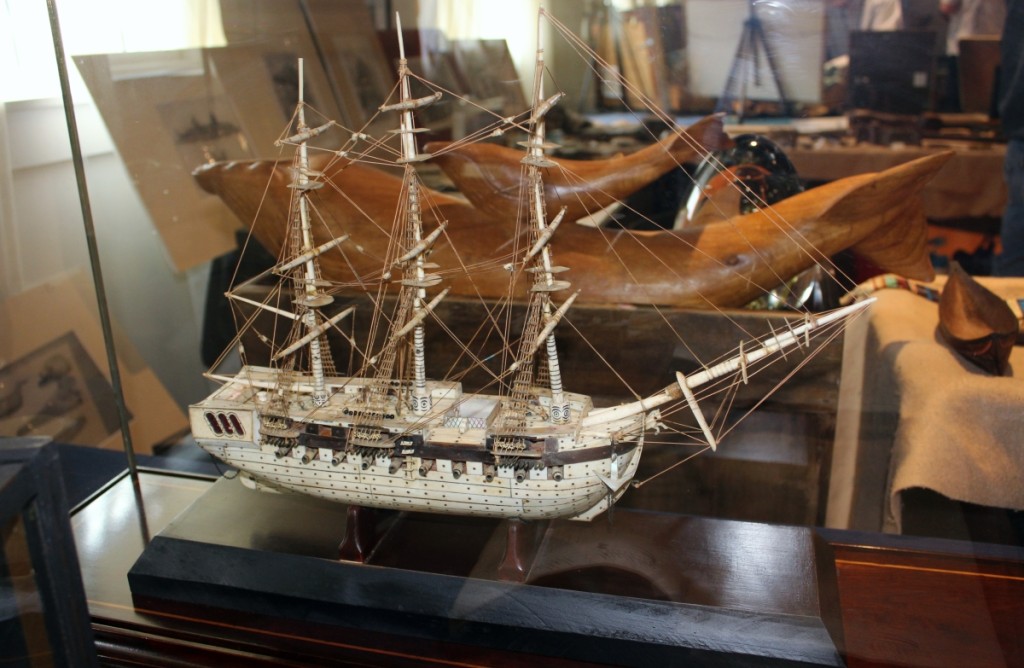 “It’s real, it’s good,” confirmed Dave White, White’s Nautical Antiques, North Yarmouth, Maine, of this intricate Prisoner of War bone model.
