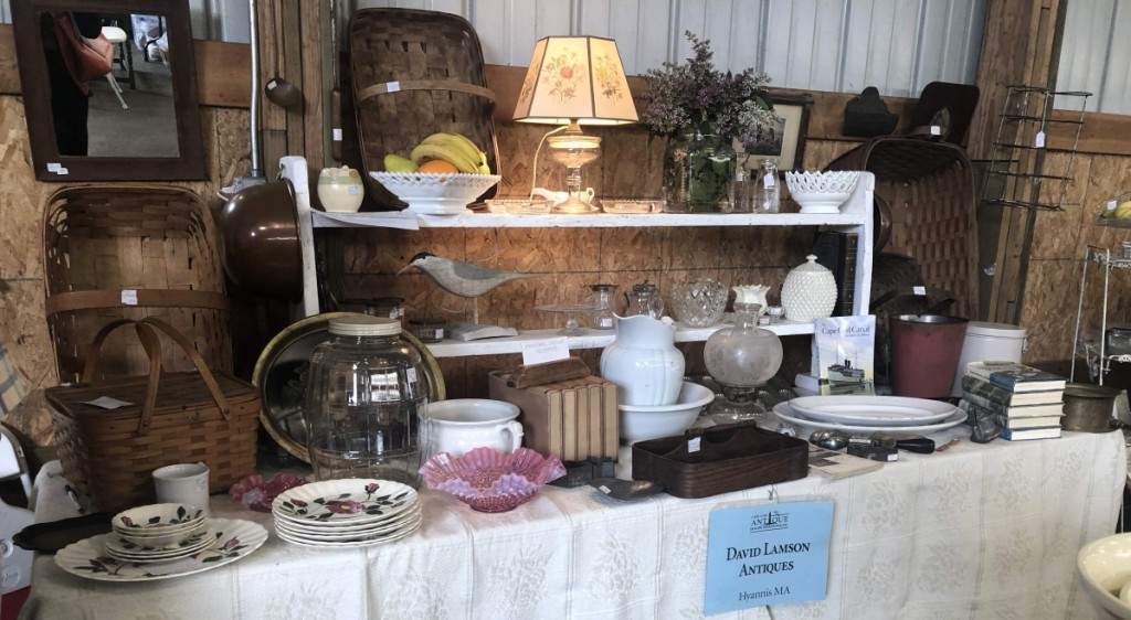 A corner of the booth of David Lamson, dealer from Hyannis, Mass.