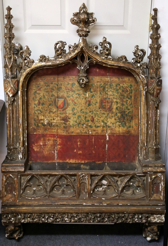 And now there are two. Selling for $6,032, and taking the second highest lot in the sale, was this Eighteenth or Nineteenth Century Gothic Revival polychrome carved shadow box. A nearly identical example with figures sold at Clarke Auction Gallery in March, 2017. Schwenke believes that they may have originally lined a long wall at a theater.
