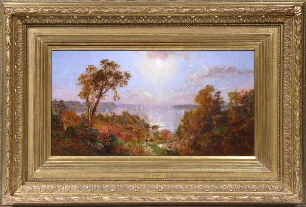 At $80,500, a Hudson River scene by Jasper Cropsey, was the star of the sale. It had impeccable provenance, being a gift from the artist to the family that owned it.