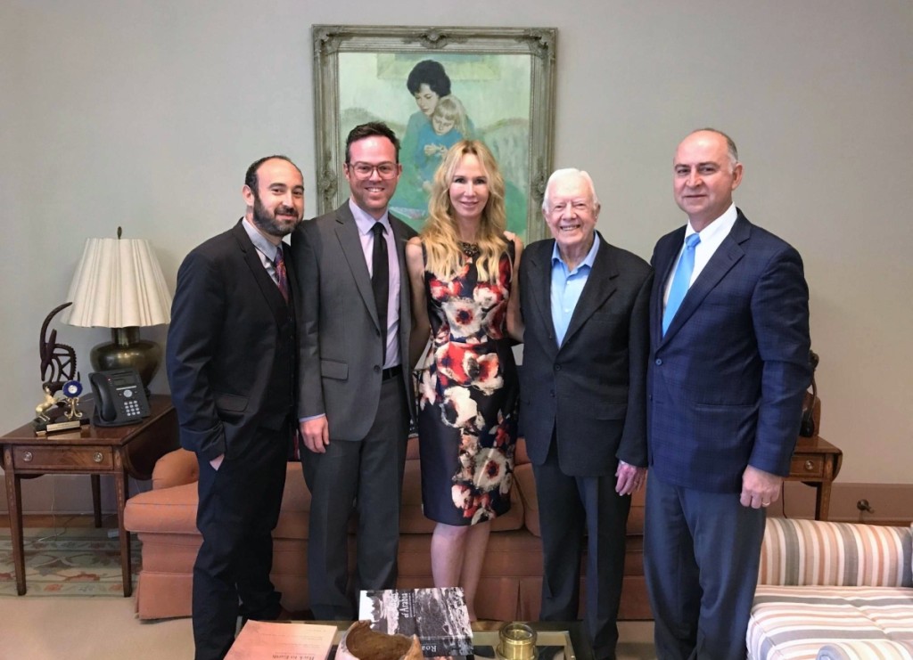 From right to left: Frank Kaminski, President Jimmy Carter, Joi Kaminski,   Joi’s son, Steve, Steve’s partner, Chris Guzman.