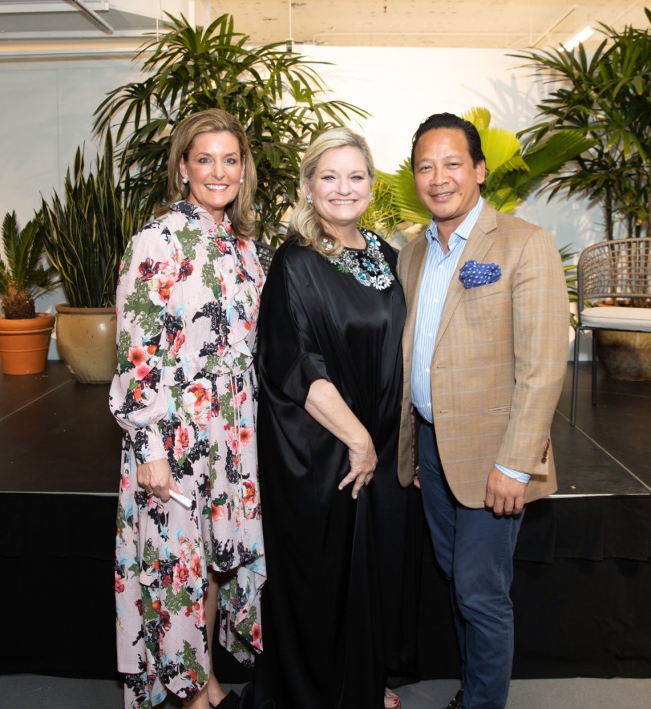 From left, Christie’s senior vice president and Chicago managing director Catherine Busch, with keynote speakers Amanda Lindroth and Fernando Wong.