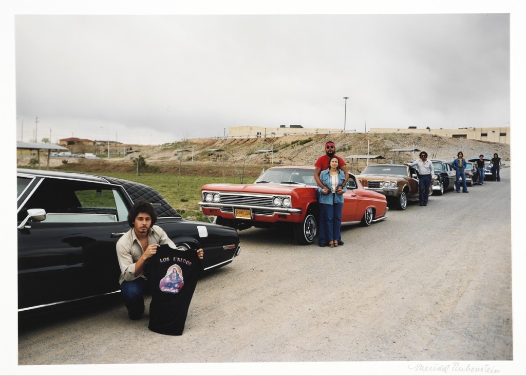 “Sammy Martinez and Los Unidos” by Meridel Rubenstein (b 1948), from The Lowriders: Portraits from New Mexico, 1980. Ektacolor 74 print, 14 by 17 inches. Purchased with the Madeleine H. Russell, class of 1937, Fund, Smith College Museum of Art, Northampton, Mass. ©Meridel Rubenstein.