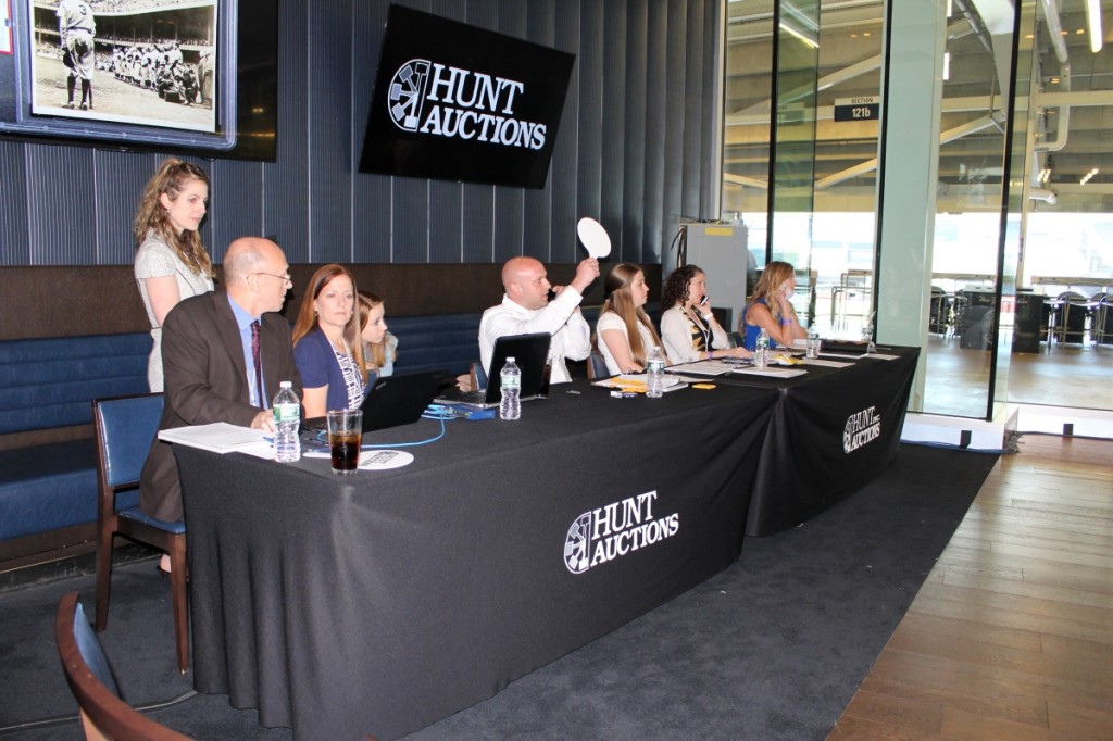 All of the bidding action on the record-setting jersey took place on the phones.