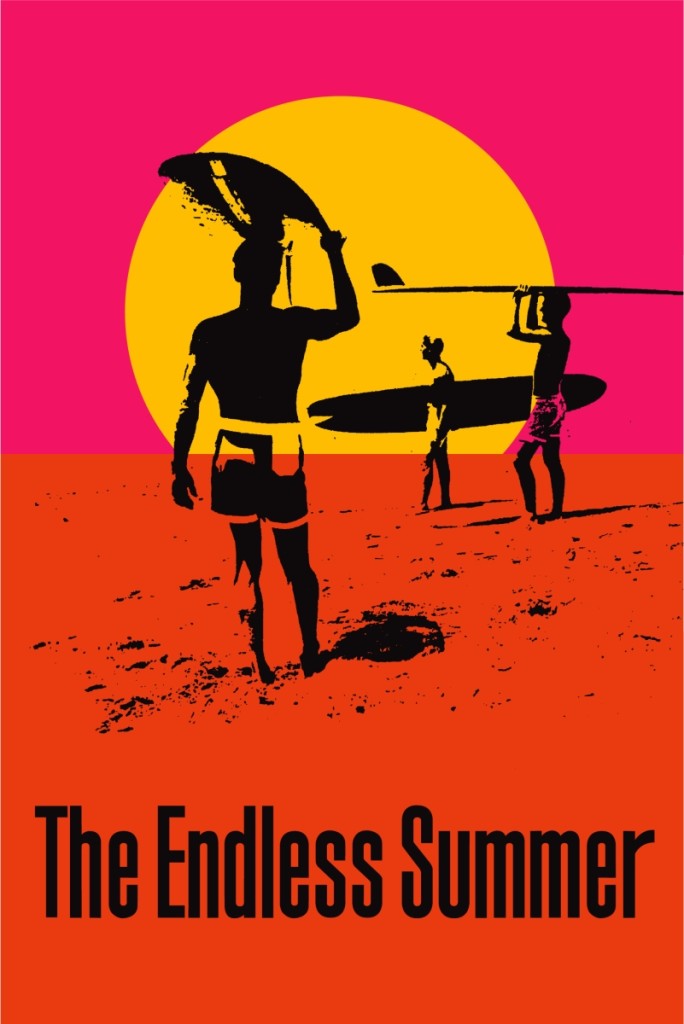 The Endless Summer poster designed by John Van Hamersveld, 1966. 39 by 27 inches.