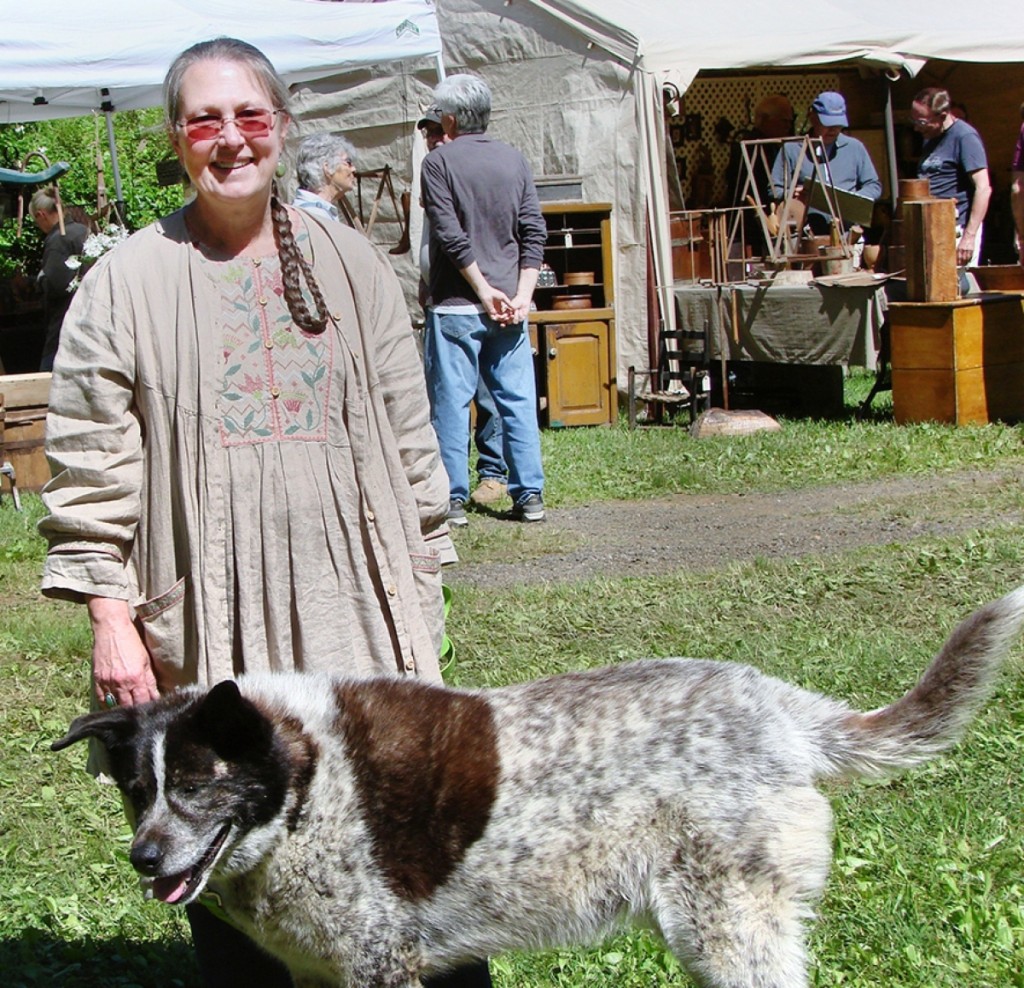 Kris Casucci produces and manages the show. Fiona is one of her four-legged helpers.