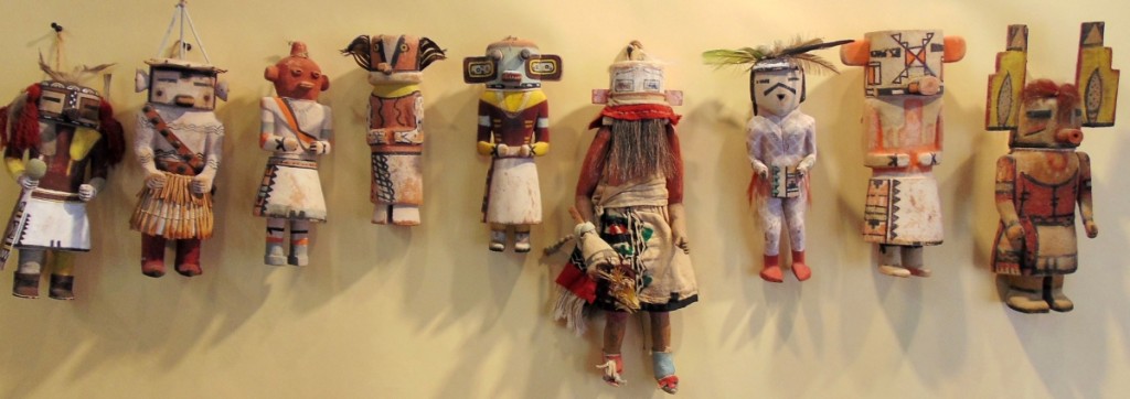 Collection of Katsina figures shown by John C. Hill American Indian Art, Scottsdale, Ariz.