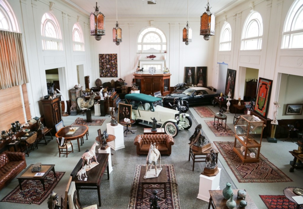 “I bought the bank for my own pleasure and to save this great building. It was a labor of love that took me years to restore.   The lighting is all of the period. I had to get it right,” says Tillou, who uses the former Torrington branch of the   Hartford National Bank and Trust Company as his by-appointment showroom.