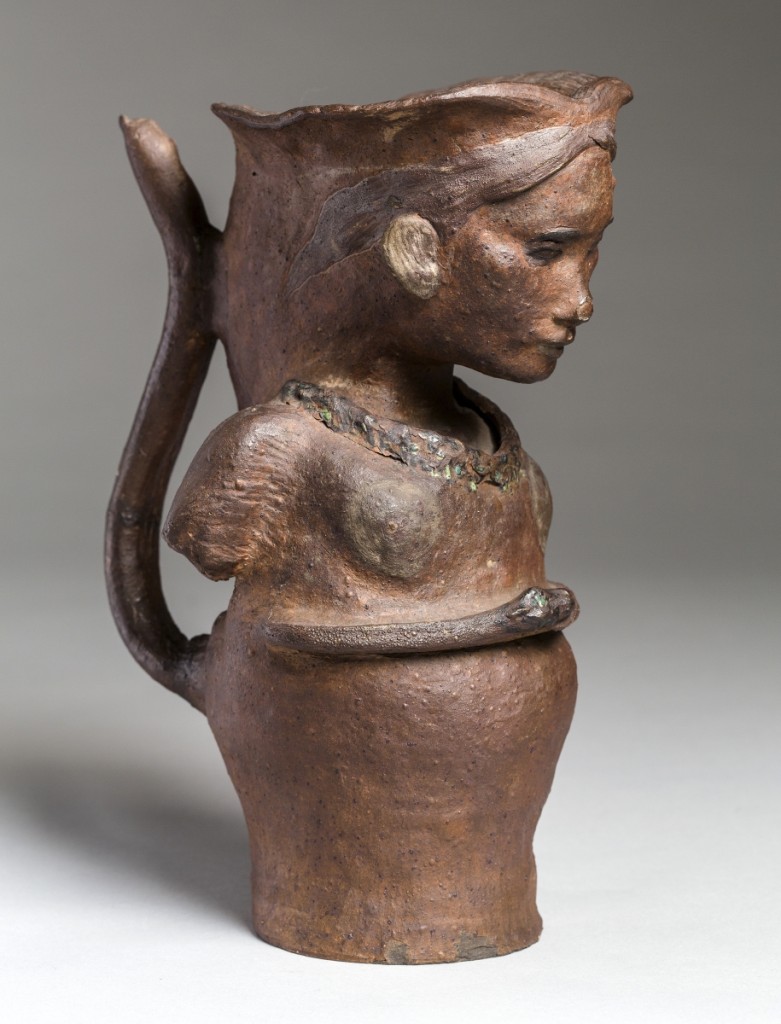 “Portrait Vase” by Paul Gauguin, 1887–88. Unglazed stoneware decorated with slip, glaze and gold, 10¼ by 6-5/16 by 4-5/16 inches. Ny Carlsberg Glyptotek, Copenhagen.